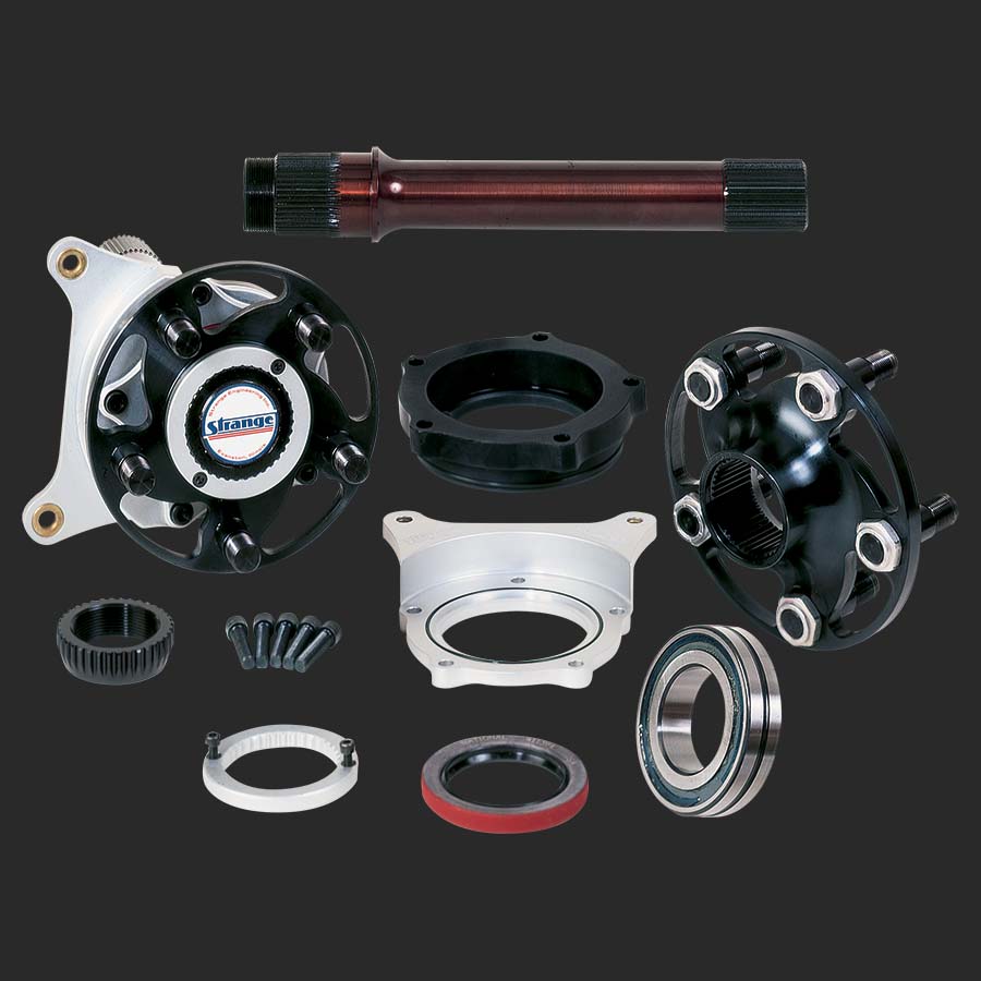 Strange Two Piece Pro Stock Axle Package With Caliper Mounts For