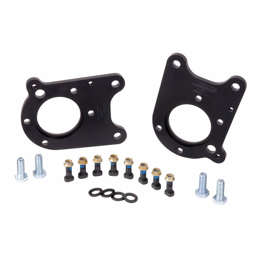 05-14 Mustang Brake Adapter Kit | Adapts OEM Brakes to Late Big Ford Ends |  For Use with Tapered Axle Bearings