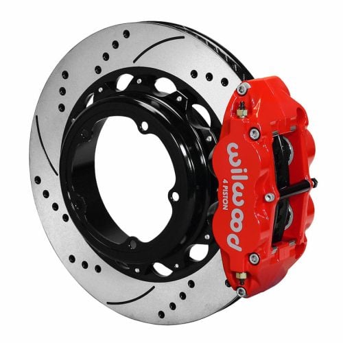 B2714WCR-Strange / Wilwood Pro Touring Brake Kit  With 14" Rotors & Red Four Piston Calipers