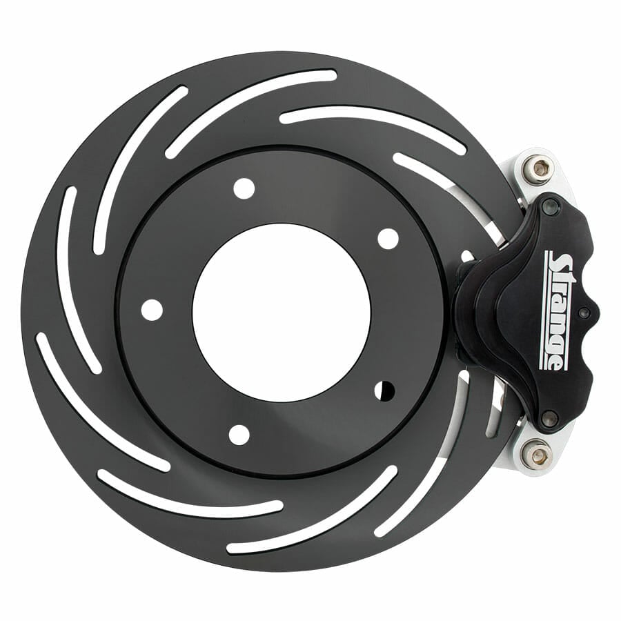 B4593WC-Pro Series Spindle Mount Brake Kit  For Strange Altered Ultra Struts with Forged or Billet Wheels  Single Piston Calipers & One Piece Slotted Rotors