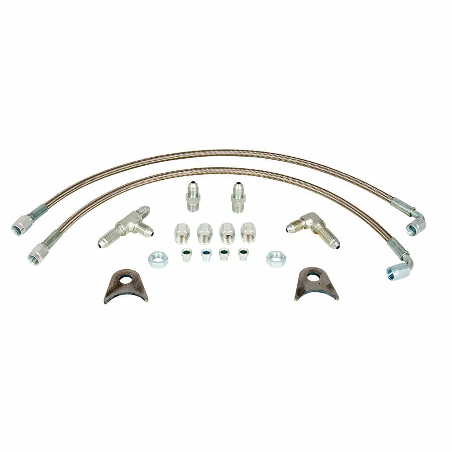P2384-Drag Race Door Car Rear Plumbing Kit  With 3 AN Braided Stainless Steel Lines & Fittings