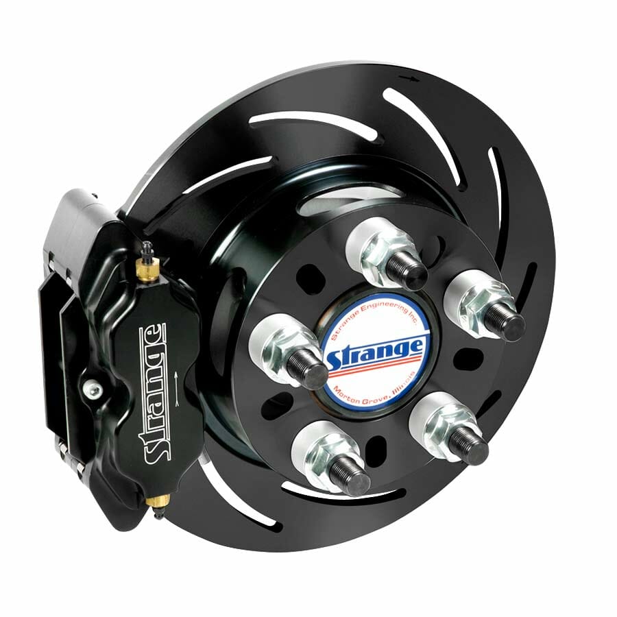 B1718WCM-Strange Pro Series Rear Brake Kit  For H1143 Ends with 2.832" Brake Offset  With Slotted Rotors, Four Piston Calipers & Hard Metallic Pads
