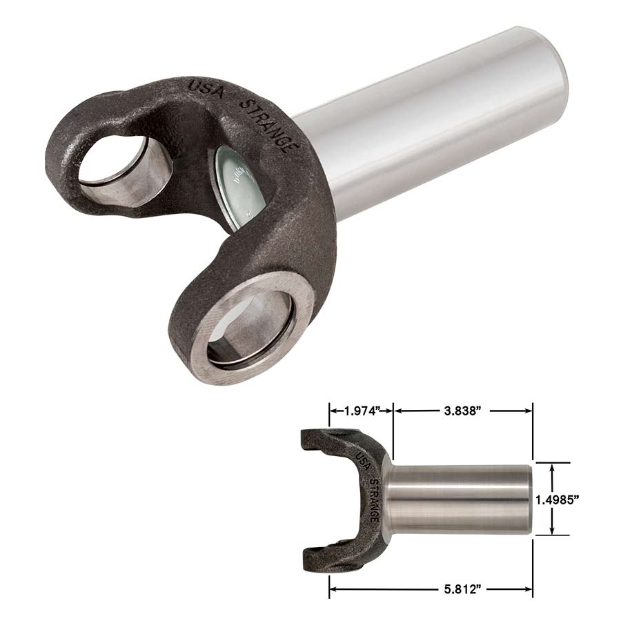 thumbnail image 2 of 1310 Forged Steel Pinion Yoke For Ford 9 Inch - 28 Spline Short Narrow With U-Bolts 2 of 5