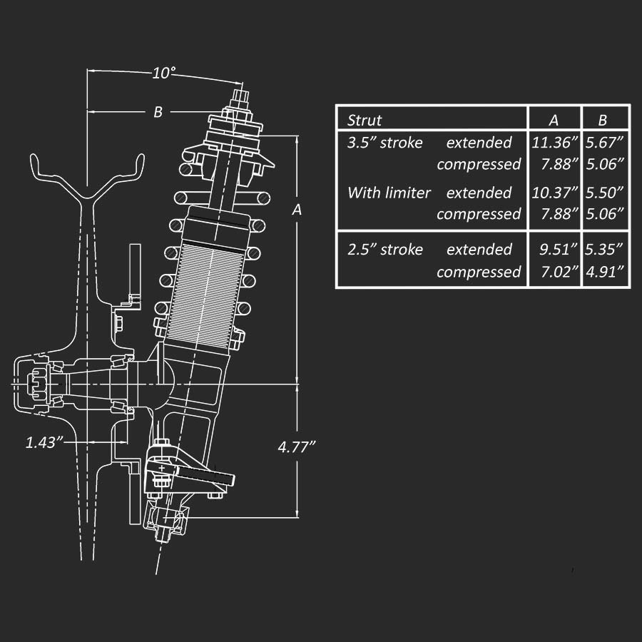 Strange Ultra Strut Package Lightweight Steel Brake Kit Single Adjustable