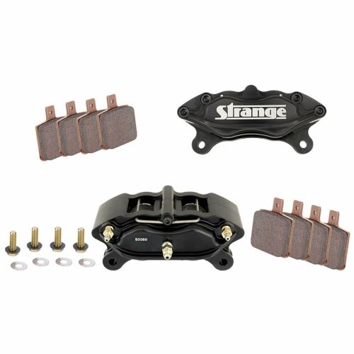 B1855LP-4 Piston Low Profile Billet Caliper Kit  With Hard Metallic Brake Pads & Mounting Hardware