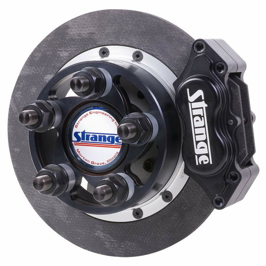 C18065UC-Strange Pro Carbon Rear Brake Kit  For 5" Bolt Circle Using 5/8" Studs  Fits Late Big Ford Housing Ends with 2.50" Brake Offset