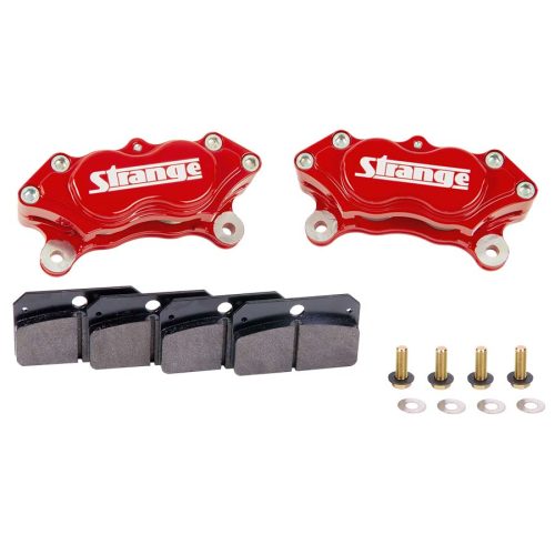 B1950-RD-Pro Series 4 Piston Red Billet Caliper Kit   With Soft Metallic Brake Pads & Mounting Hardware