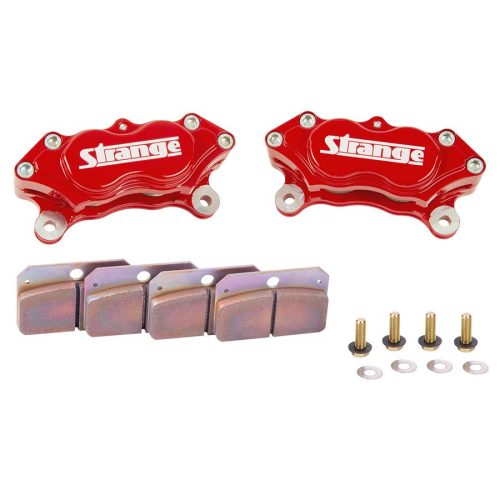 B1955-RD-Pro Series 4 Piston Red Billet Caliper Kit   With Hard Metallic Brake Pads & Mounting Hardware