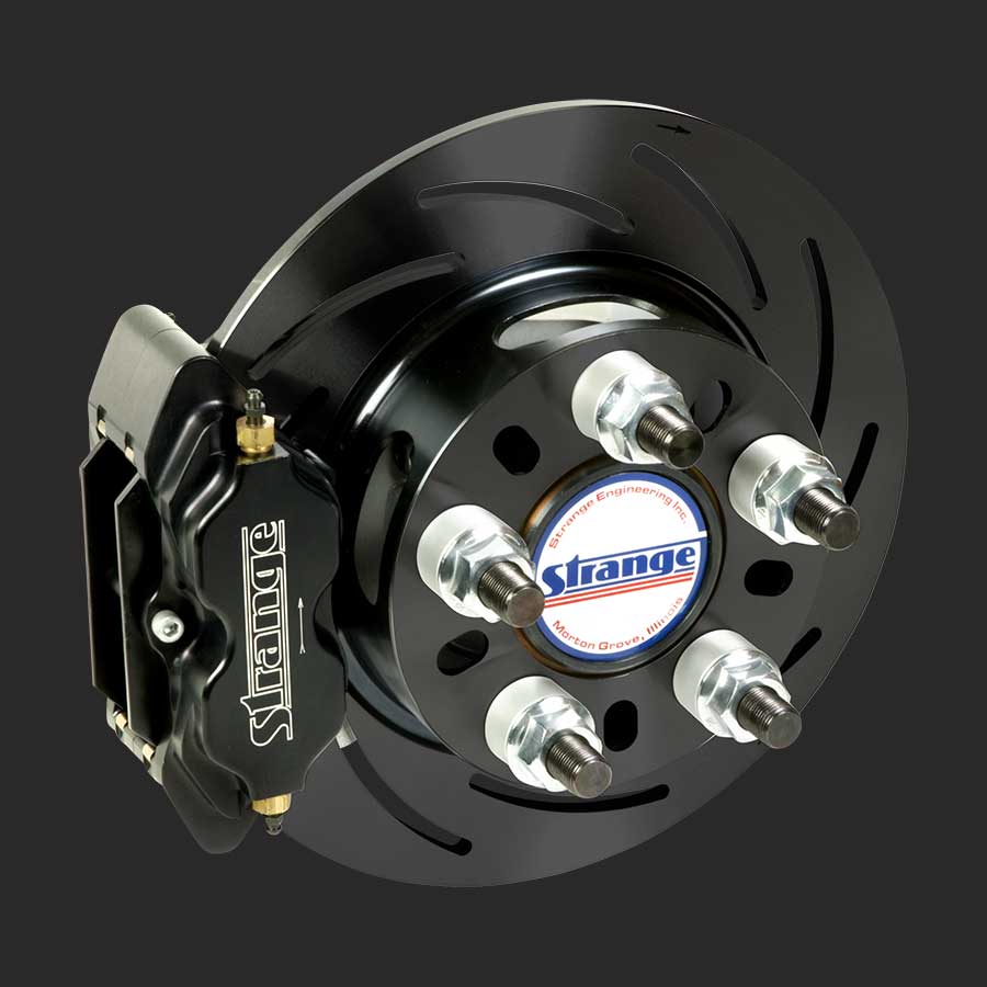 Strange Pro Series Rear Brake Kit For 1986 1993 Mustang Oem Ends With Slotted Rotors Four Piston Calipers Amp Soft Metallic Pads