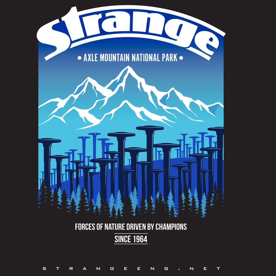Axle Mountain Strange  Drag Racing T-Shirt 1
