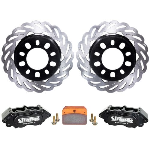 Strange Evolution Dynamic Drive Mount Completion Kit | For Strange P1020 Axle Package | Evolution S Rotors, 4 Piston Billet Evolution 4 Calipers | With DRM-35 Metallic Pads